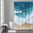 thumbnail image 5 of Abstract Spray Shower Curtains for Bathroom, Blue Waves Ocean Seaside Watercolor Washable Fabric Shower Curtain with Hooks Waterproof Bathroom Decor Sets, 72 x 78 Inches, 5 of 9