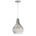 thumbnail image 1 of Aspen Creative 61039-2 Réglable 1 Lumière Mini Suspension Plafonnier, Design Transitionnel en Finition Chromée, Abat-Jour en Verre Fumé, 8 5/8" de Large, 1 of 4