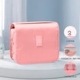 thumbnail image 4 of Neceser colgante HUOGUO, organizador de cosméticos grande, rosa, 4 of 5