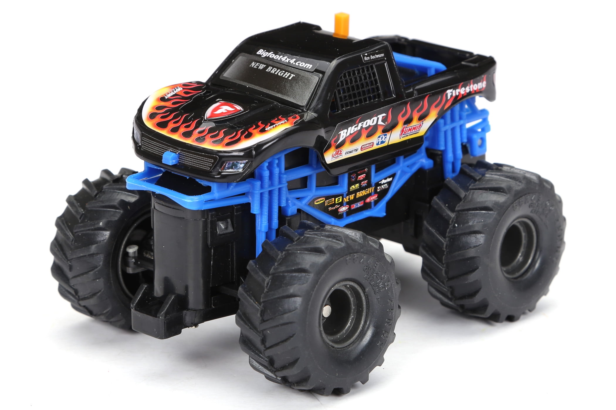 New Bright RC 1:43 Scale Remote Controlled Monster Truck Team Bigfoot Black Flames 2.4GHz