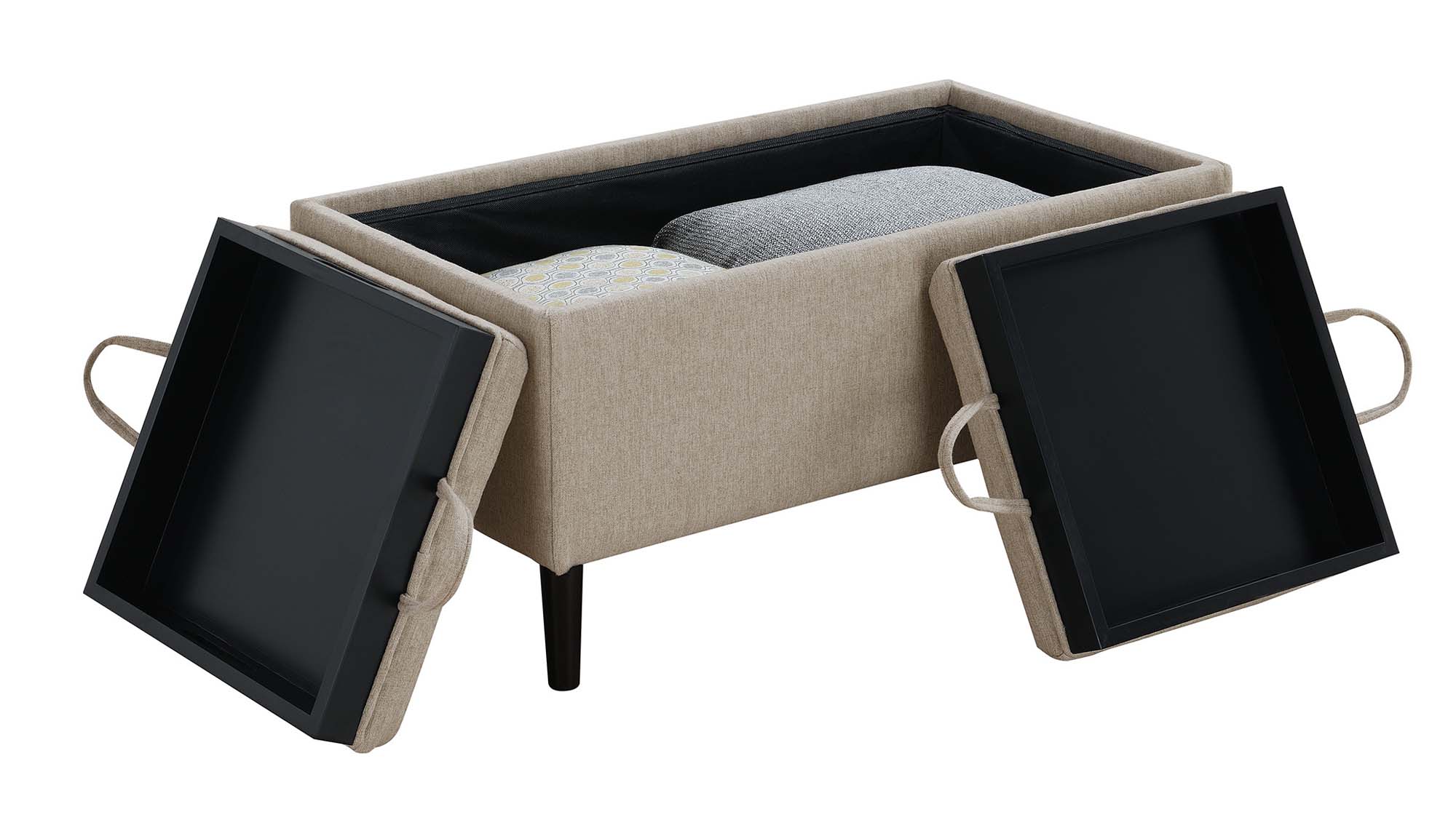 Convenience Concepts Designs4Comfort Magnolia Storage Ottoman with Trays - image 3 of 4