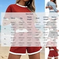 thumbnail image 3 of Womens Ribbed Knit Two-Piece Set Casual Short Sleeve T Shirt And Shorts Matching Outfit With Contrast, 3 of 8