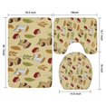 thumbnail image 3 of Colorful Mushroom Berry Leaf Beige Pattern Bathroom Rugs Sets 3 Piece,Toilet Cover Set,Absorbent Non Slip Bathroom Mats Sets with U-Shaped Contour Rug Toilet Rug Set, 3 of 5