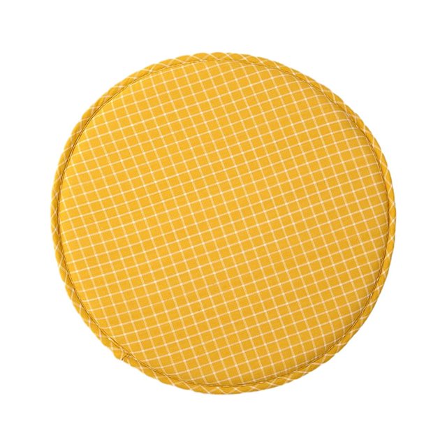 Wosthever Cojín de asiento 12,9, cojín antideslizante para silla de algodón, alfombrilla gruesa para taburete, suave y cómoda para niños, Decoración del hogar Rejillas amarillas Diámetro 33cm