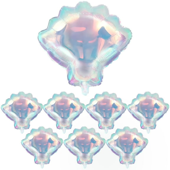 KatchOn, Iridescent Seashell Balloons - 21 Inch, Pack of 8 | Seashell Birthday Decorations |Mermaid Birthday Decorations