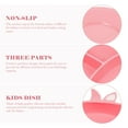 thumbnail image 3 of OULII Silicone Toddler Plate with Suction Cup for Kids Pink Durable Dishwasher Safe Feeding Plate for Babies 1 Pc 8.3 x 8.3 x 1.2 in, 3 of 5