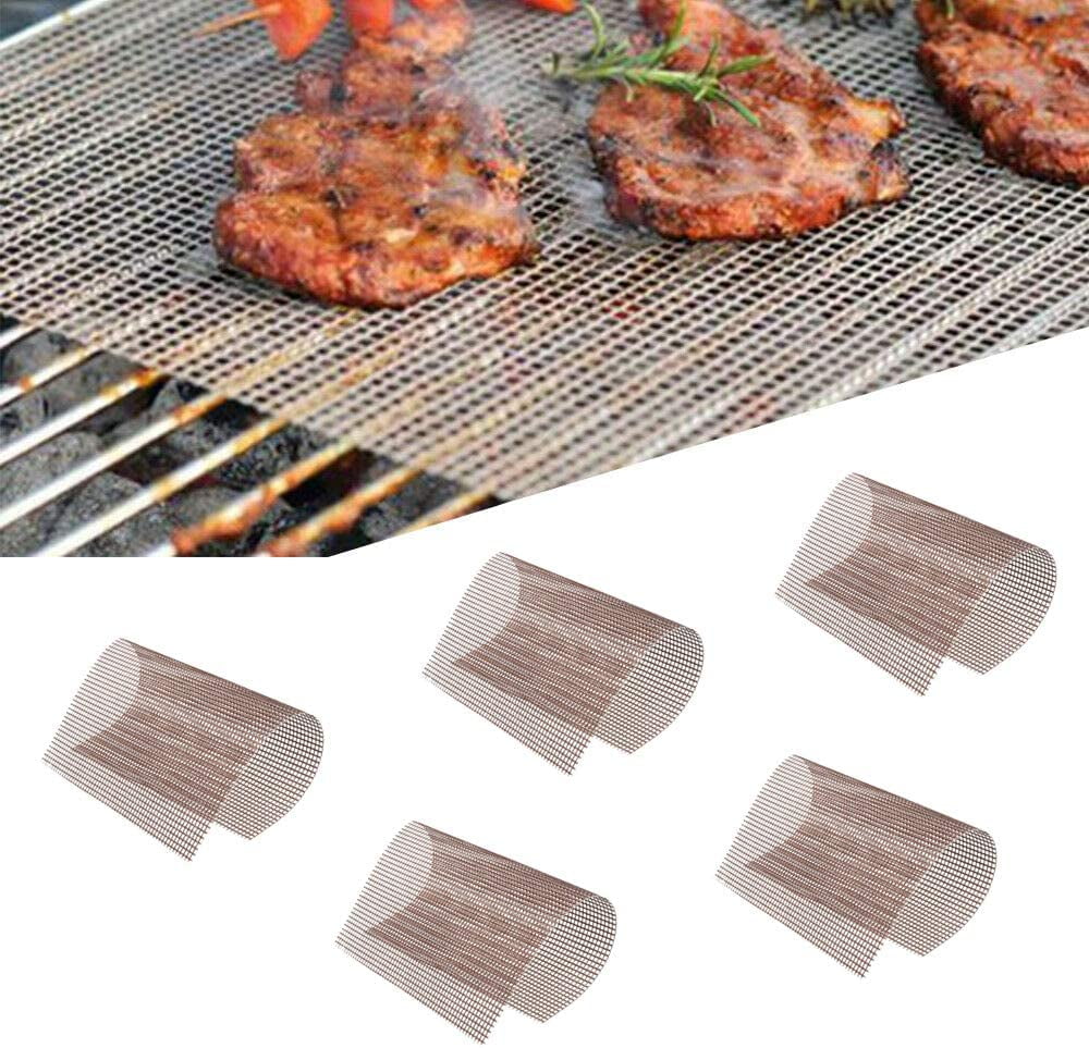 5pcs Non-Stick BBQ Grill Barbecue Baking Mat Teflon Heat Resistant Roast Mat 