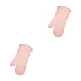 thumbnail image 3 of Wosthever Manoplas de silicona para horno para hornear, guantes para agarraderas de cocina, juego de barbacoa resistente a altas temperaturas, Rosa 2piezas, 3 of 6