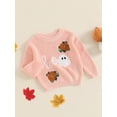 thumbnail image 5 of Loicainy Toddler Baby Boys Girls Halloween Sweaters 3 6 9 12 18 24 Months 2T 3T Witch Pumpkin Letter Ghost Long Sleeve Round Neck Ribbed Knitted Pullover Tops, 5 of 9