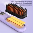 thumbnail image 2 of Cordless Hair Straightening Brush with LCD Display, USB Rechargeable 4 Temperature Settings, Portable Wireless Straightener Comb for All Hair Types Women Travel Home Styling Tool，Pink, 2 of 5