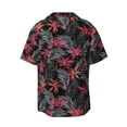 thumbnail image 2 of Vsdgher Colorful Hawaii Palms Print Men's Wrinkle Free Untucked Cuban Shirt Business Casual Button Down Shirts Short Sleeve Shirt, 2 of 7