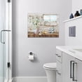 thumbnail image 4 of Daisy Butterflies Bathroom Wall Art Nautical Beach Pictures Rustic Floral Decor Flower Canvas Painting Seashell Decorations Framed Artwork for Bathroom Kitchen Bedroom 16"x12", 4 of 5