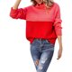 thumbnail image 1 of Suéter informal holgado de manga larga con cuello alto, elegante, de punto con bloques de colores, de gran tamaño, para mujer, grueso y cálido, para invierno, vestido informal, top de gran, 1 of 4