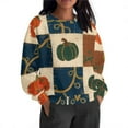 thumbnail image 2 of JTZGDY Thankgiving Day Sweatshirts for Women Teen Girls Vintage Turkey Pumpkin Maple Print Long Sleeve Crewneck Graphic T-Shirts Loose Lightweight Dressy Pullover Tops Multicolor#03 S, 2 of 10