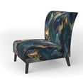 thumbnail image 3 of Designart Chaise d'Appoint en Marbre Bleu "Blue Tones in Geode Marble IV" - Fauteuil Moderne pour Chambre, 3 of 7