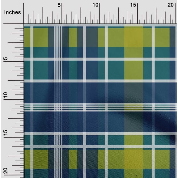 oneOone Organic Cotton Voile Fabric Madras Check Print Fabric BTY 42 Inch Wide