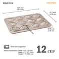 thumbnail image 3 of CHEFMADE Madeleine Mold Cake Pan, 12-Cavity Non-Stick Scallop Madeline Bakeware for Oven Baking (Champagne Gold), 3 of 7