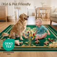 thumbnail image 4 of ODIKA 3'x5' Ultra-Soft Throw Mat, Bathroom Botanical Watercolor Ornate Vines Vintage Classical None Washable, Bare feet friendly, Easy Care Indoor rug for Bedside, Vanity, 4 of 7