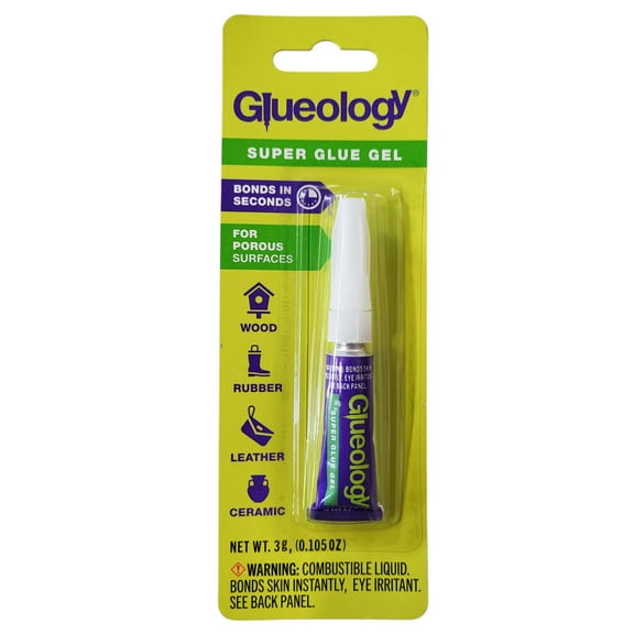 Glueology Cyanoacrylate Glue for Porous Surfaces, Clear
