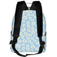 thumbnail image 3 of Zufioo Floral Daisy Print Fashion Large Capacity Backpack, Zippered Multi-compartment Travel Work Campus Lightweight Backpack, Unisex, 3 of 5