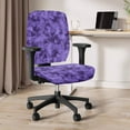 thumbnail image 3 of SCRAWLGOD Violet Tie-Dye Dustproof Chair Covers for Office Desk Chairs Breathable Boss Chair Covers Washable Stain Resistant Gaming Chair Slipcovers, Set of 2, 3 of 7