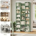 thumbnail image 6 of Homfa 21-Cube Bookcase, 71’’ Tall Wooden Bookshelves with Adjustable Shelves, Triple Wide CD Display Storage Organizer Shelf for Home Office, Green, 6 of 8