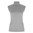 thumbnail image 4 of Hfyihgf Tank Tops for Women's Mock Turtleneck Top Summer Basic Sleeveless Stretch Ribbed Slim Fit Shirt(Gray,L), 4 of 8