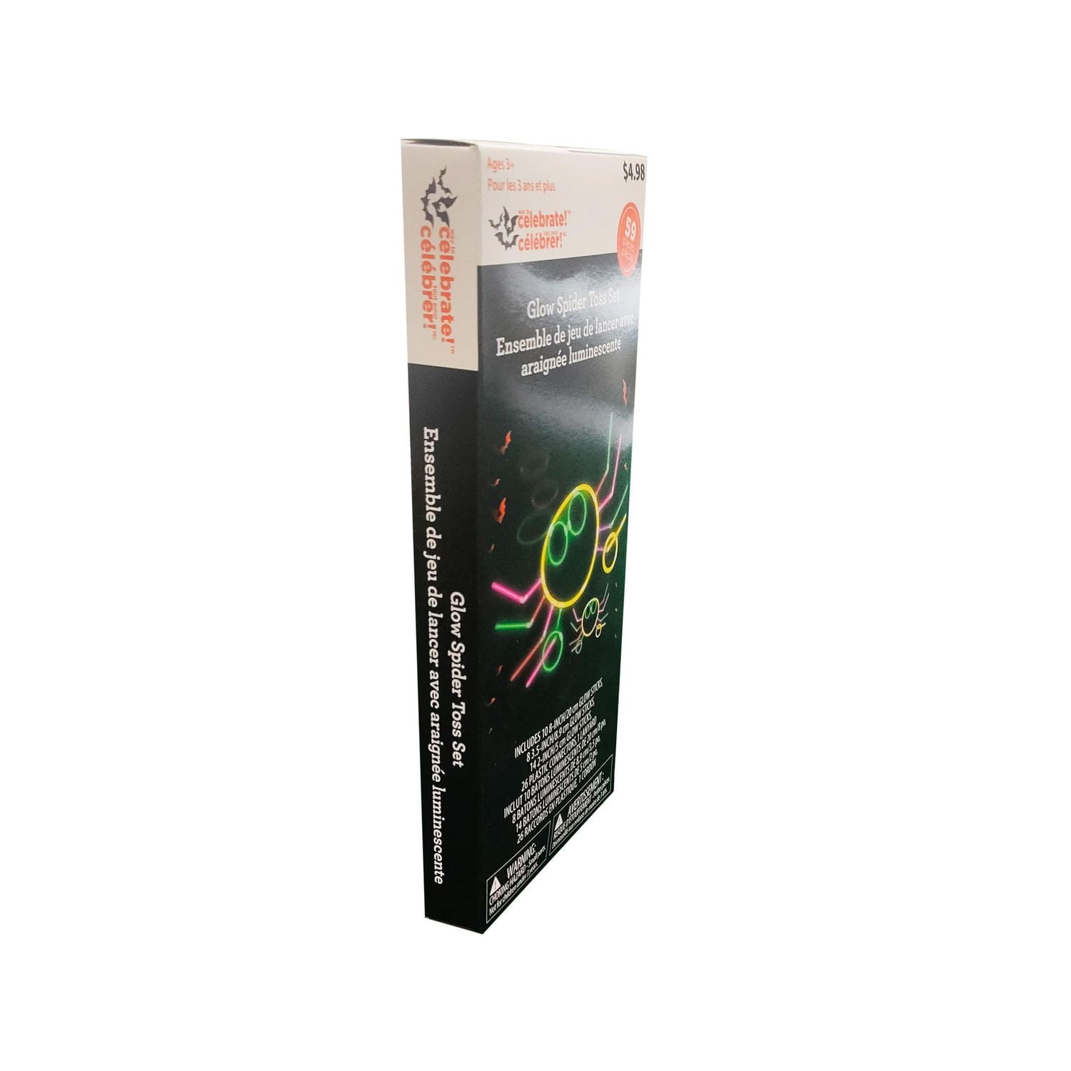 Way to celebrate Glow Spider Toss Set for Party Favor Halloween Surprise