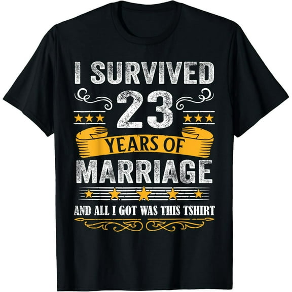 23rd Wedding Anniversary shirt Couples Husband Wife 23 Years T-Shirt