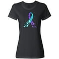 thumbnail image 3 of Inktastic Suicide Prevention Ribbon with Blue and Purple Hearts Women's T-Shirt, 3 of 5