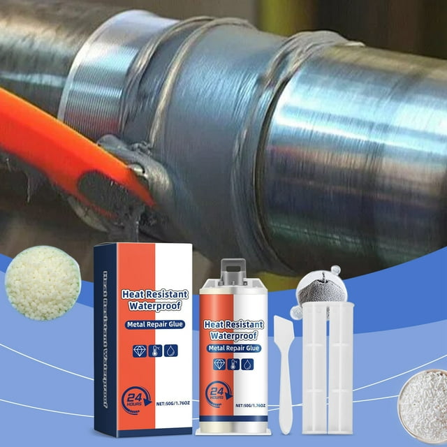 Colle de Réparation pour Métal Colle de Coulée Agent de Réparation Acier Inoxydable Cuivre Aluminium Colle Ab Colle Métallique 50 ml Colle pour Verre de Table E 60000 Colle Transparente avec Embout Bâtons de Colle 22 g Colle Latex Joint de Papier Peint Embout Fin