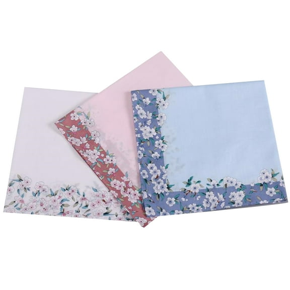 Acahhotxx Soft Handkerchief, Ladies Elegant Handkerchief Cotton Handkerchiefs Hanky for Women Soft Absorbent Comfortable Fabric Flower Pinted Hanky