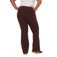 thumbnail image 4 of Forever 21 Women's Jersey Fold Over Waist Pants with Graphic Detail, Flare Leg Lounge Pants, Stretch Casual Everyday Comfort Style, Brown, XXS-4X, 4 of 6