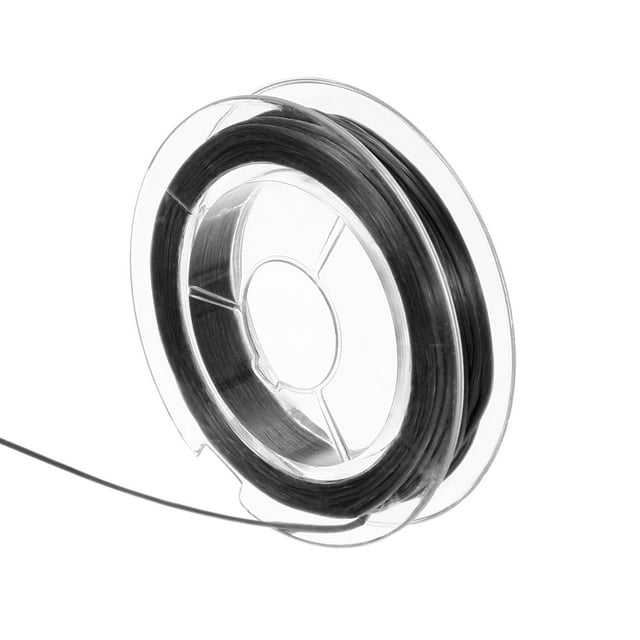 Cuerda elástica de pulsera Uxcell de 11 yardas, cuerda elástica de 0.5 mm, cuerda de cristal para cuentas negra