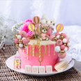 thumbnail image 4 of Acmee - Juego de 44 adornos para tartas de oso &ndash; Mini oso 3D para beb&eacute;, botella de leche, bolas de espuma de oro rosa, decoraci&oacute;n para tartas para ni&ntilde;os, ni&, 4 of 6