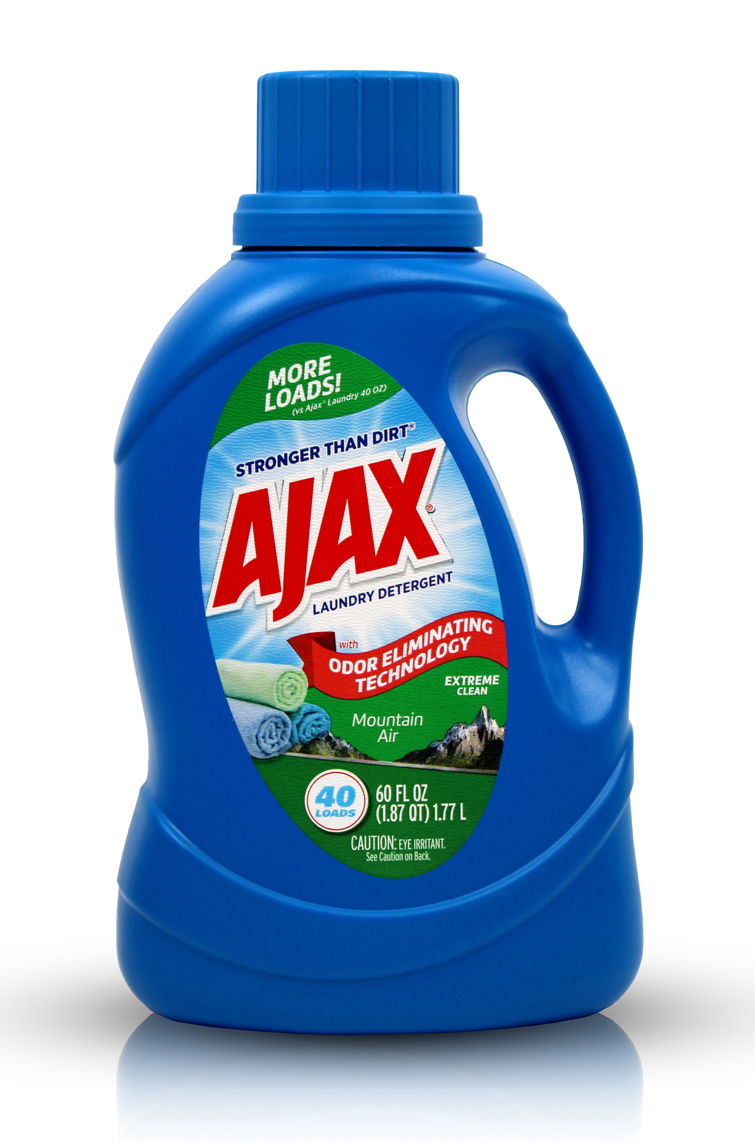 Ajax Mountain Air Liquid Laundry Detergent – Totally Awesome Cleaner with Deep Clean Power, Stain & Odor Remover, HE Compatible, 60oz (Pack of 4), 160 Loads, Long-Lasting Fresh Scent