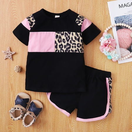 

Tejiojio Girls and Toddlers Soft Cotton Clearance Toddler Baby Girls Short Sleeve Tops Hearts Printed Vest+Shorts Sports Outfits