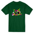 thumbnail image 1 of T-shirt Vert Forêt pour Homme avec Graphique de Verre Coloré et Visage de Chat Pirate Mignon, 1 of 1