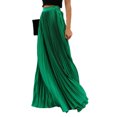 thumbnail image 2 of Joernso Elastic High Waist Pleated Skirt Women Solid Color Large Hem A-Line Long Skirt Work Leisure Skirt Streetwear, 2 of 8