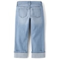 thumbnail image 4 of The Children's Place Girls Ripped Roll Cuff 90s Straight Jeans, Sizes 4-16, 4 of 4