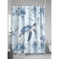 thumbnail image 5 of Shower Curtains Sea Turtle Bath Curtain Coral Jellyfish Waterproof Bathroom Shower Curtain Set with Hooks Decoration 72 x 72 Inches, 5 of 7