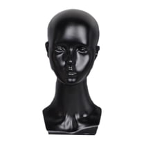 FITYLE Mannequin Display Head Shoulder Female Head Rack Beauty Accessories Model Head Display for Boutiques Barber Shop Display Hat black