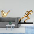 thumbnail image 2 of Figura de corredor de pájaros dorados, estatua, escultura de arte abstracto, adorno decorativo para el hogar, para escritorio, oficina, repisa, sala d, 2 of 8