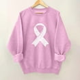 thumbnail image 2 of yardsong Breast Cancer Womens Tshirt Awareness Sweatshirts Funny Long Sleeve Survivor Shirt Pink Ribbon Graphic Support Tops Pink,XL, 2 of 4