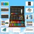 thumbnail image 2 of KINSPORY 148 pack Deluxe Wooden Drawing Painting Art Set, Gift for Artist Beginners Kids(Brown), 2 of 7
