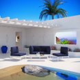 thumbnail image 1 of Modway Harmony 5 Piece Outdoor Patio Aluminum Sectional Sofa Set in White Navy, 1 of 8