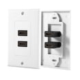 thumbnail image 1 of Placa de Pared Para Paso de Cables, Cubierta de Placa de Pared de Doble Puerto Con PlacA de Pared USB PlacA de Pared Con Cepillo para Paso de Cables con 2 Placas de Pared, 2, 1 of 7