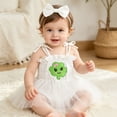 thumbnail image 2 of JUMEYU Baby Girl Romper Newborn Baby Girl Romper Sleeve Baby Dress Romper Infant Girl Summer Clothes with Headband 0 3 6 9 12 18 24 Months (White,12-18 Months), 2 of 5