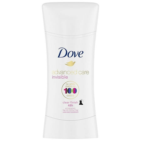 Dove Advanced Care Invisible Stick Antiperspirant Deodorant, Clear Finish, 2.6