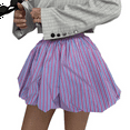 thumbnail image 3 of Gdvsclr Women'S Striped Elastic Waist Bubble Skirt Flared A Line Mini Puffy Skirts Pink L, 3 of 9